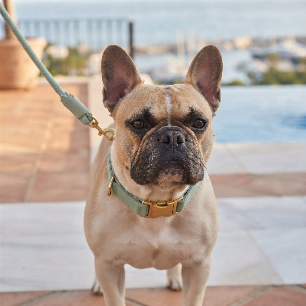 The Jet Set Collection: Vegan Leather Dog Collar, Lead & Poop Bag Holder Set
