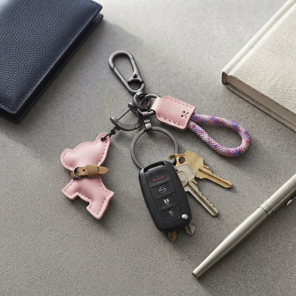 French Bulldog/Terrier Vegan Leather Keyring