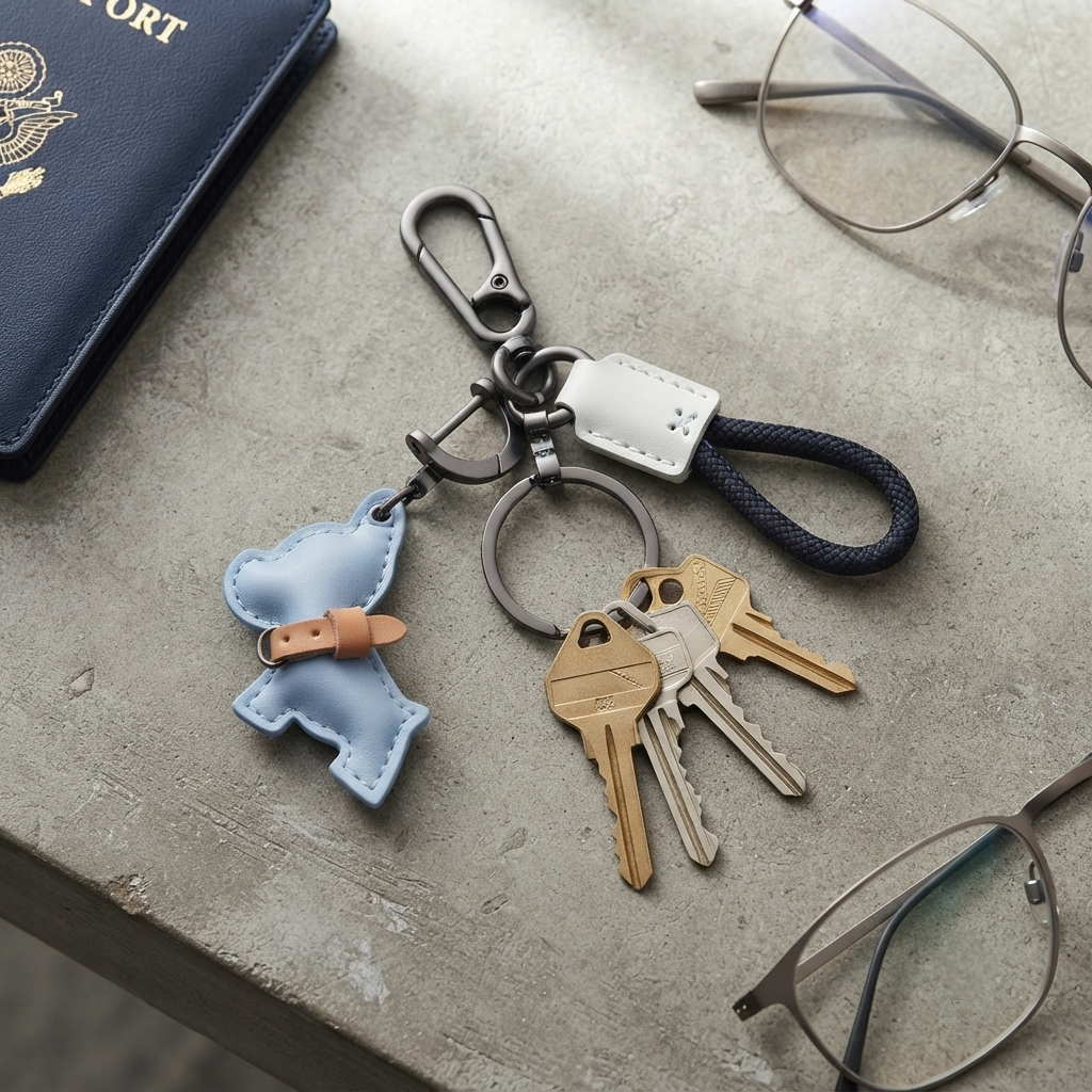 French Bulldog/Terrier Vegan Leather Keyring