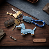 Dachshund Vegan Leather Keyring