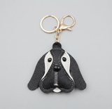 Basset Hound Vegan Leather Keyring