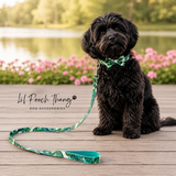 The Paradise Pooch: Dog Collar, Bow Tie and Lead Set