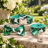 The Paradise Pooch: Dog Collar, Bow Tie and Lead Set