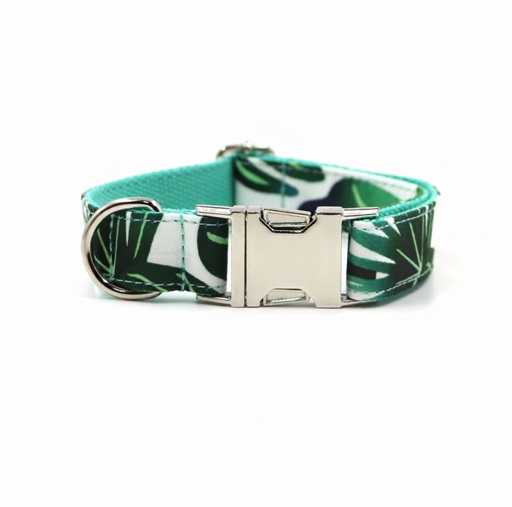 The Paradise Pooch: Dog Collar, Bow Tie and Lead Set