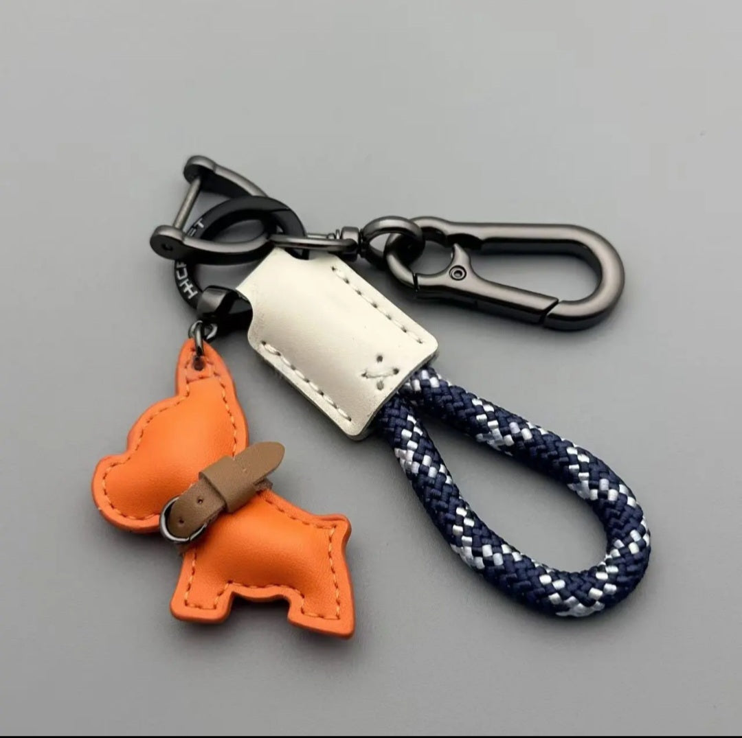 French Bulldog/Terrier Vegan Leather Keyring