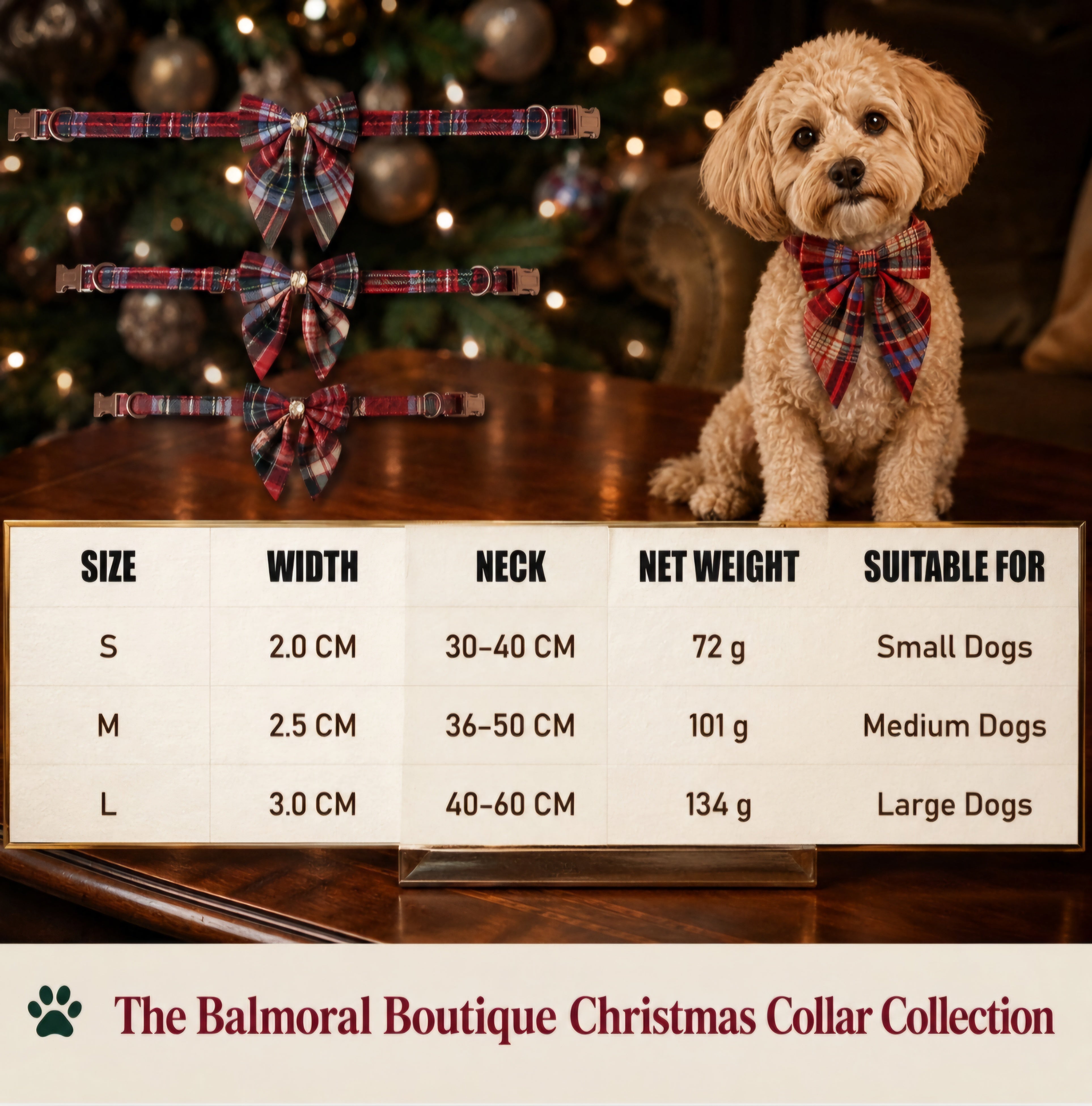 The Balmoral Boutique Christmas Dog Collar Collection