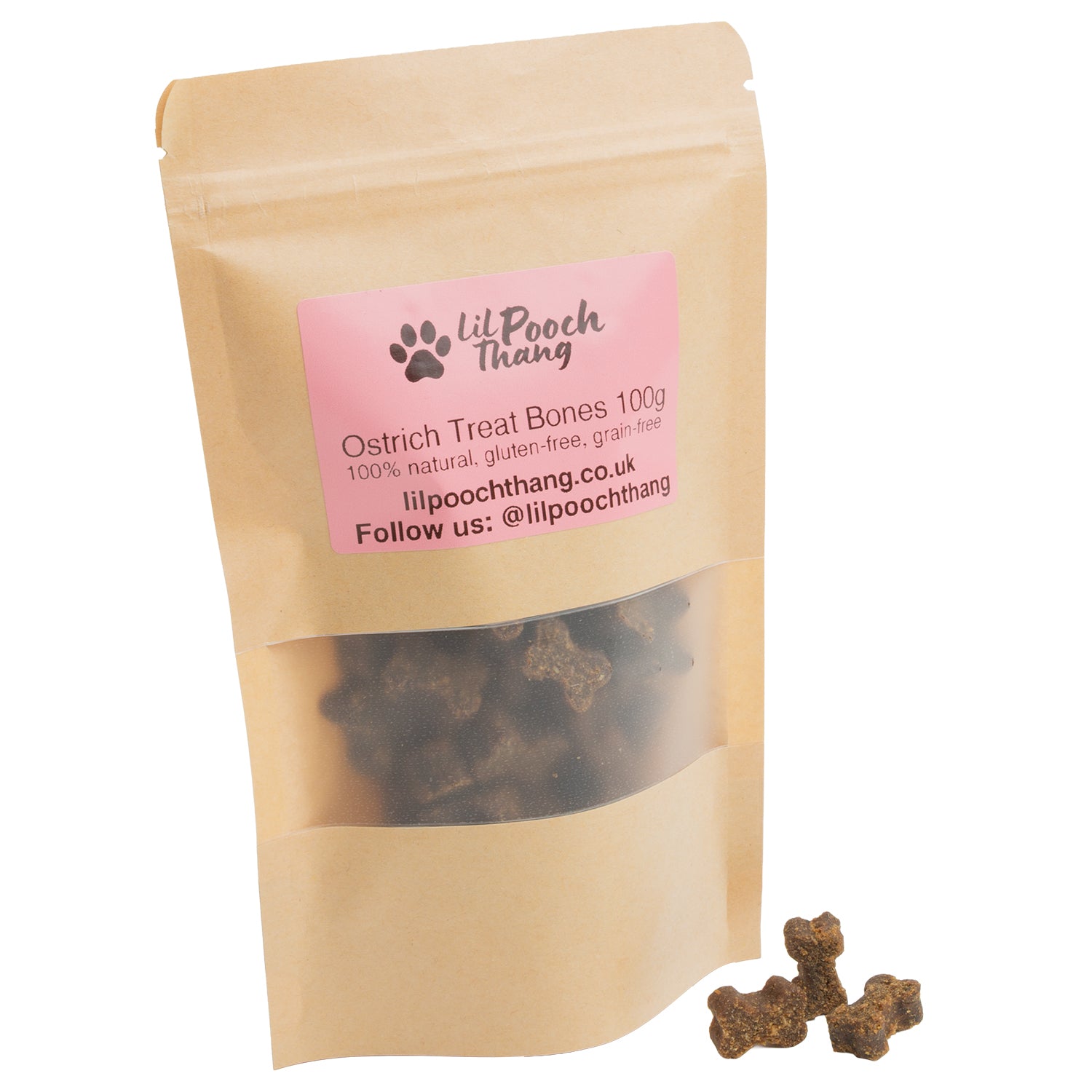Ostrich Treat Bones 100g