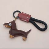 Dachshund Vegan Leather Keyring