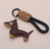 Dachshund Vegan Leather Keyring