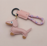 Dachshund Vegan Leather Keyring