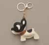 French Bulldog Vegan Leather Keyring