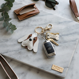 Basset Hound Vegan Leather Keyring