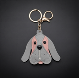 Basset Hound Vegan Leather Keyring