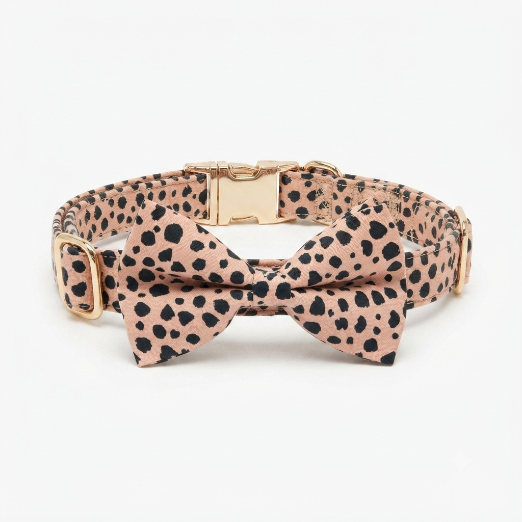 The Wild Thang: Dog Collar, Bow Tie, Lead and Poop Bag Holder Set