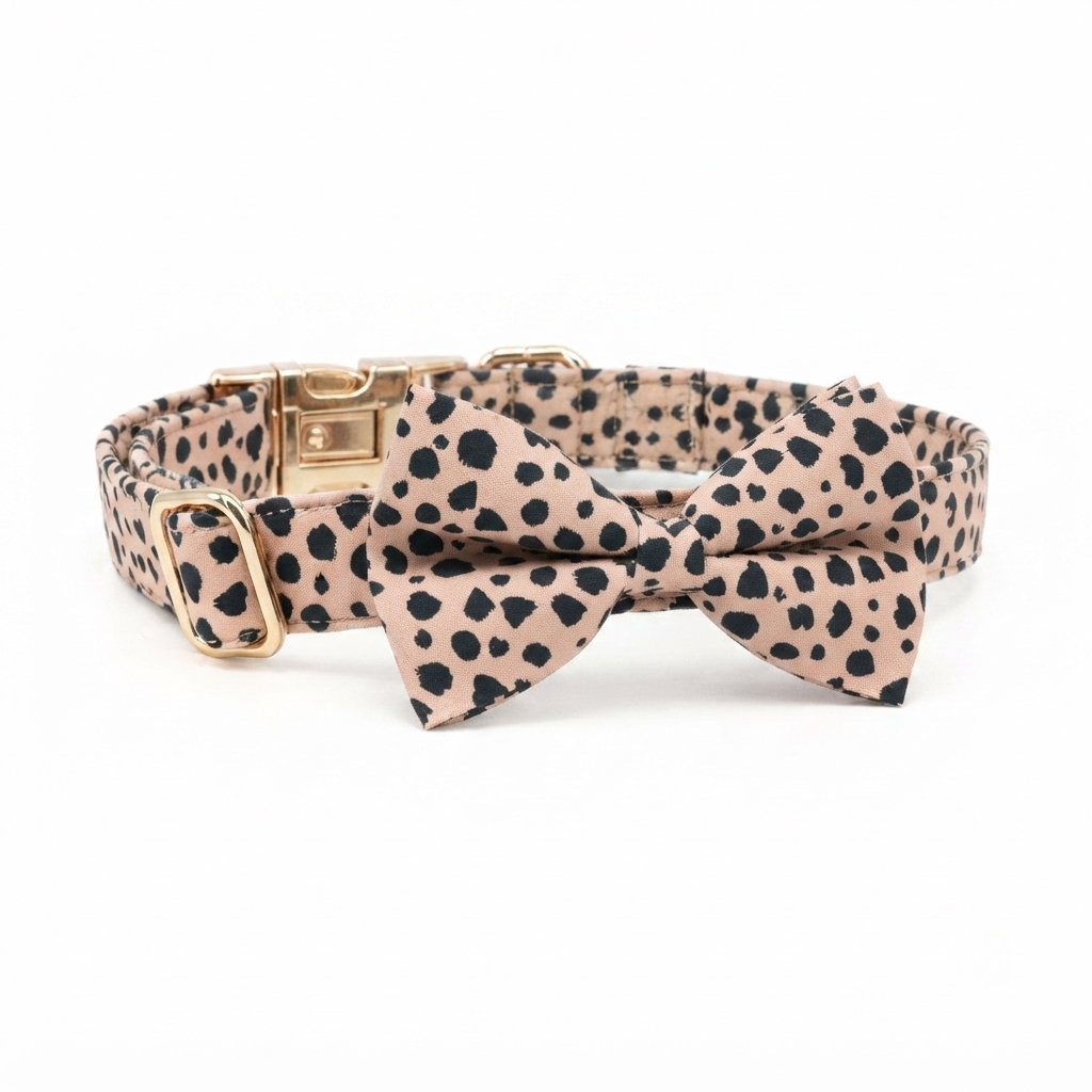The Wild Thang: Dog Collar, Bow Tie, Lead and Poop Bag Holder Set