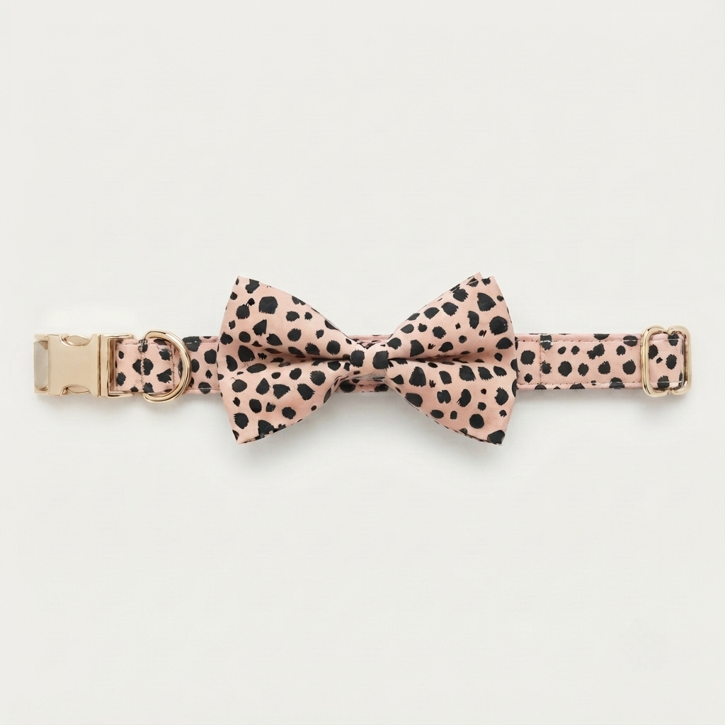 The Wild Thang: Dog Collar, Bow Tie, Lead and Poop Bag Holder Set