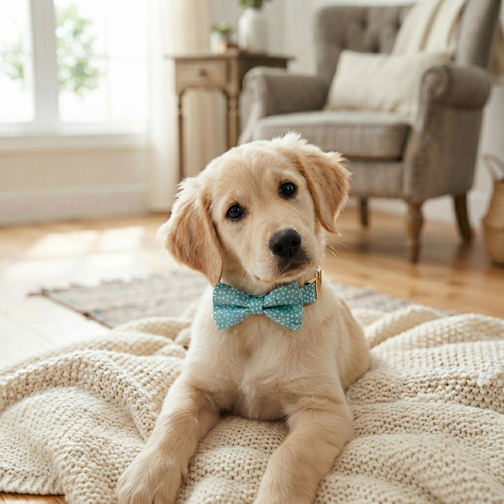 The Polka Pooch: Dog Collar, Bow Tie, Lead and Poop Bag Holder Set