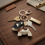 French Bulldog Vegan Leather Keyring
