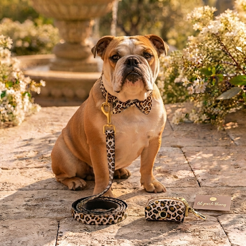The Wild Thang - Dog Collar, Lead, Bow Tie, & Bag Holder Set