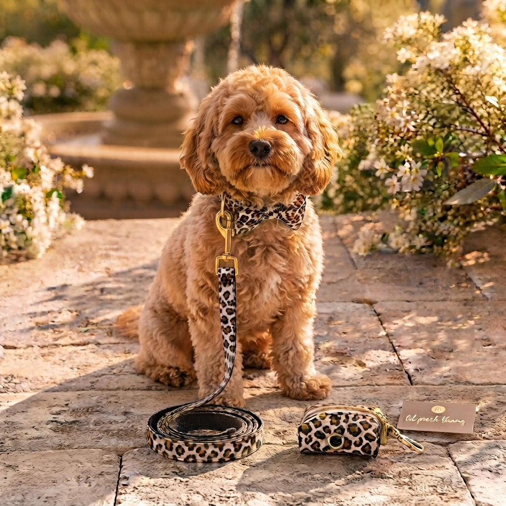 The Wild Thang - Dog Collar, Lead, Bow Tie, & Bag Holder Set