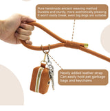 The Jet Set Collection: Vegan Leather Dog Collar, Lead & Poop Bag Holder Set