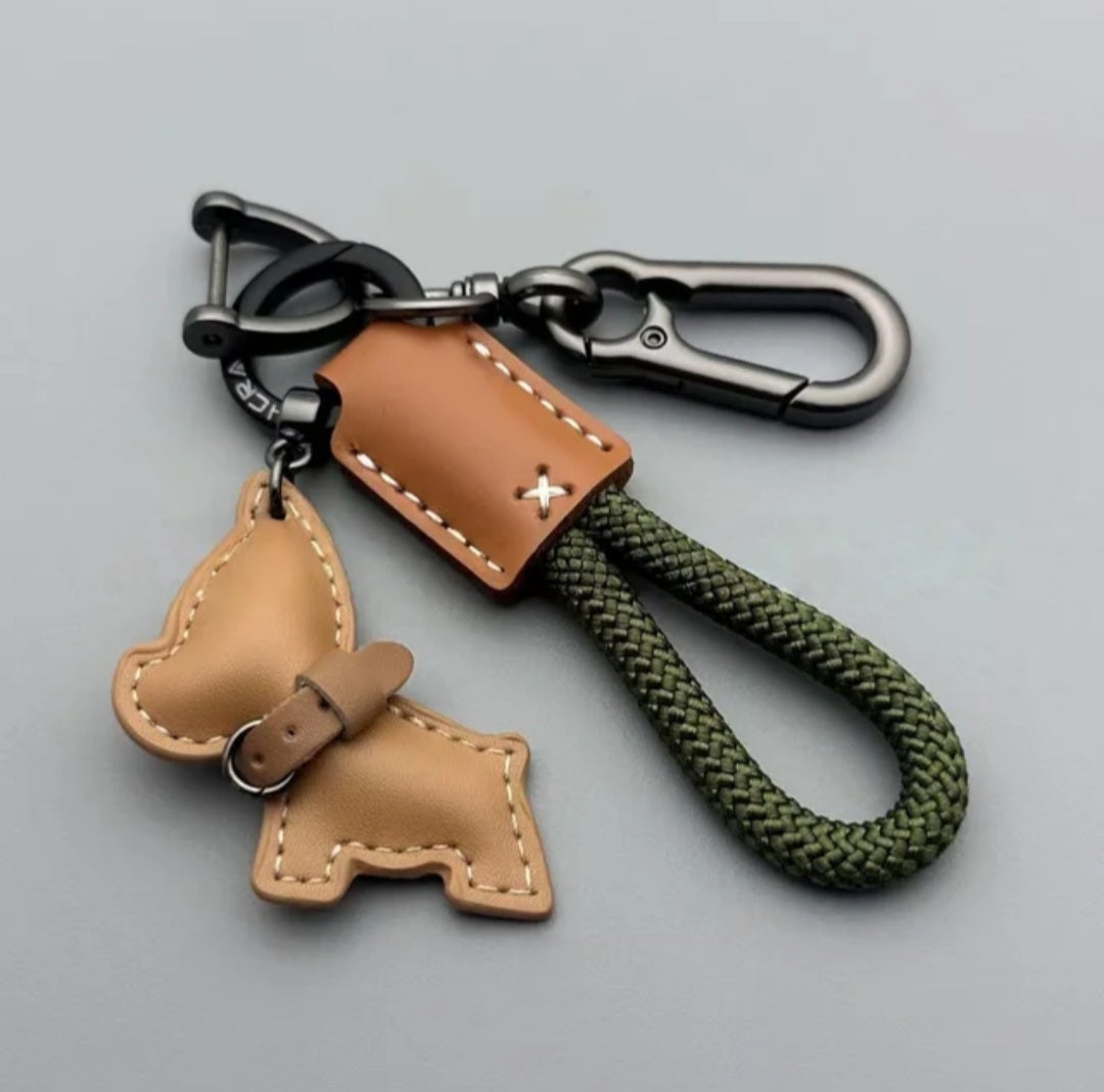 French Bulldog/Terrier Vegan Leather Keyring