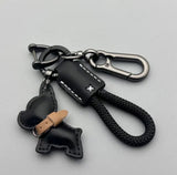 French Bulldog/Terrier Vegan Leather Keyring