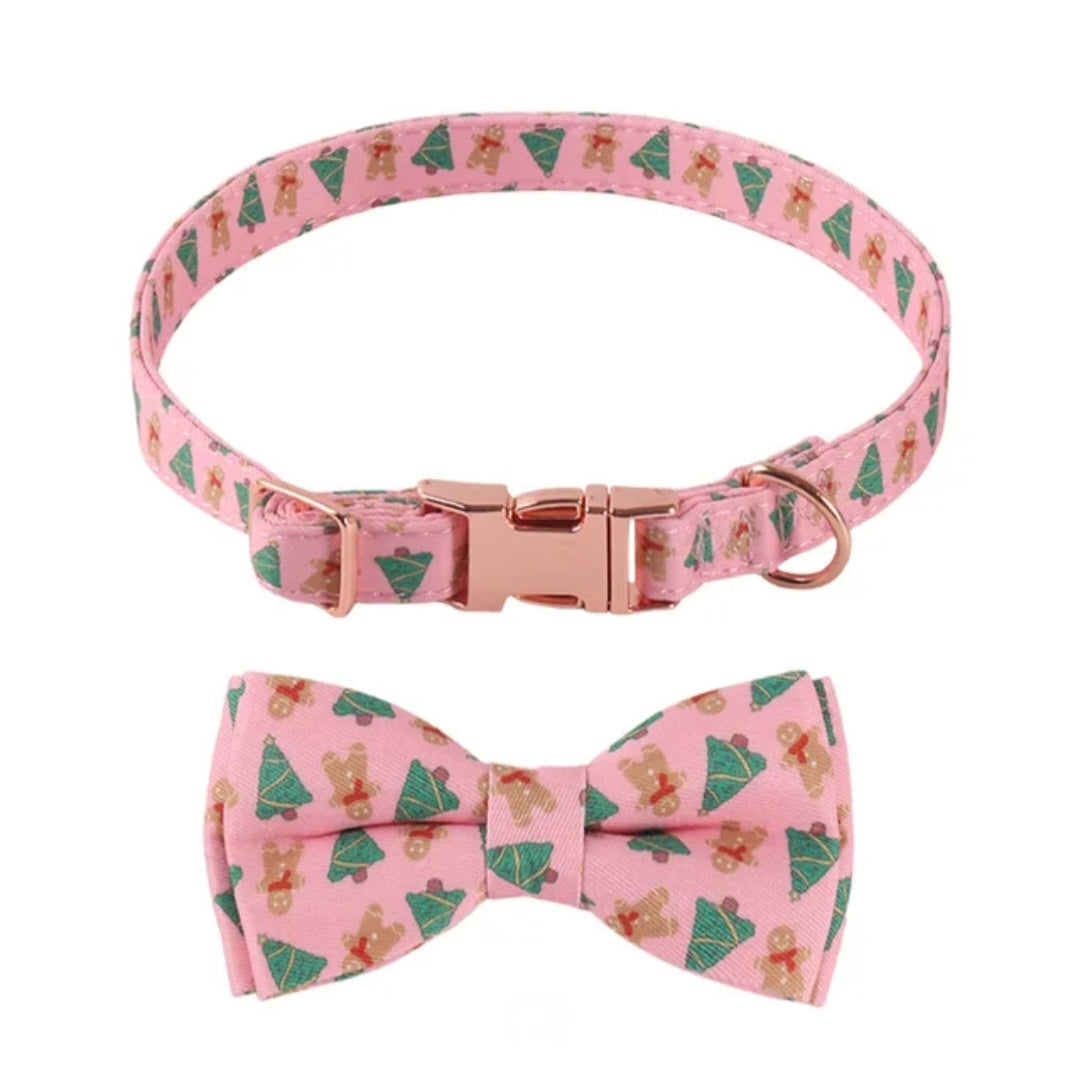 The Jingle Bows Series: Christmas Dog Collar and Bow Tie/Flower Sets