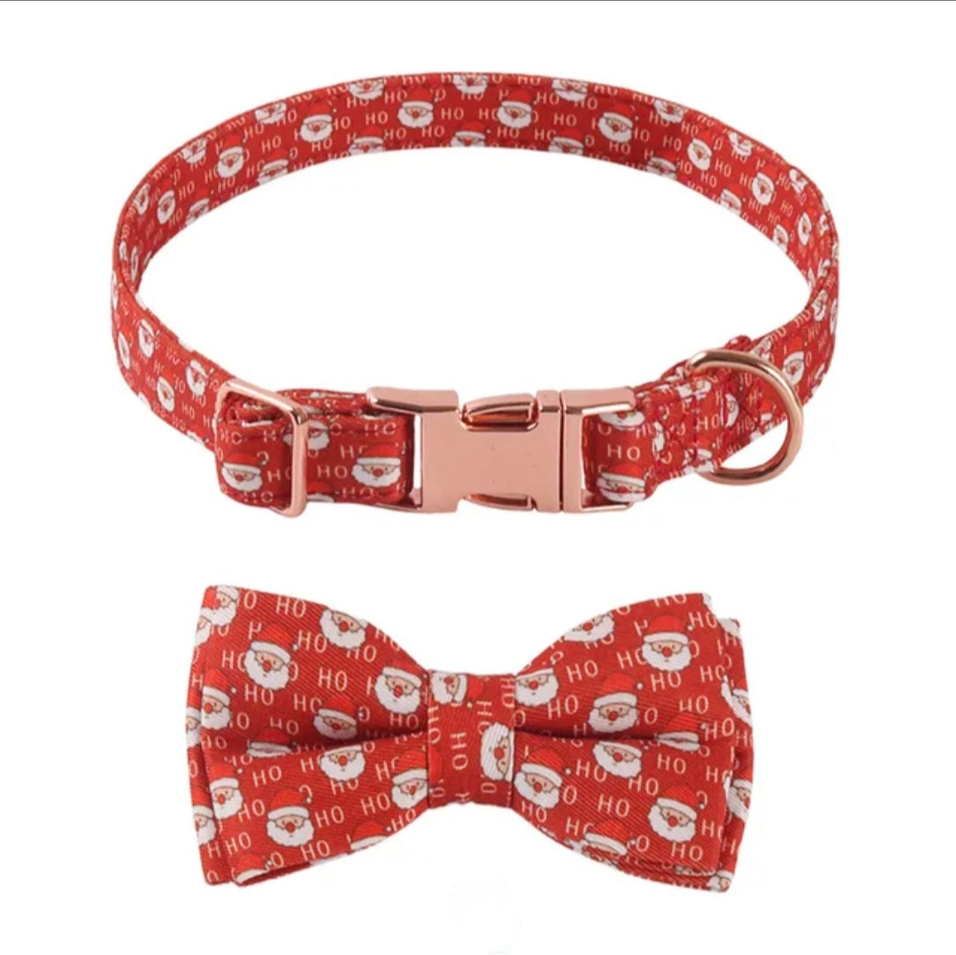 The Jingle Bows Series: Christmas Dog Collar and Bow Tie/Flower Sets