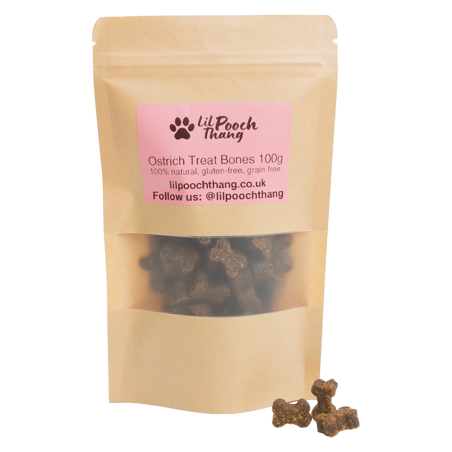 Ostrich Treat Bones 100g